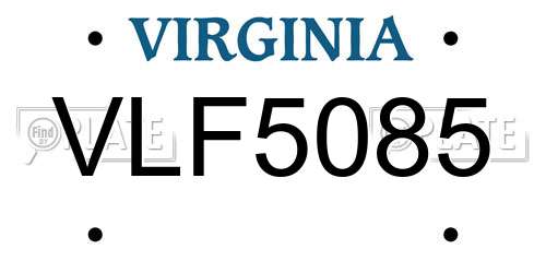 VLF5085 Virginia License Plate