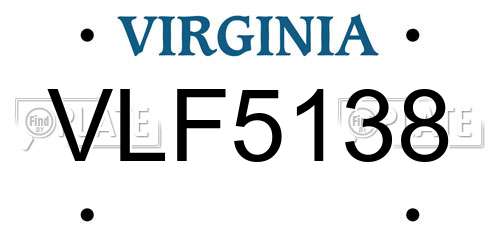 VLF5138 Virginia License Plate
