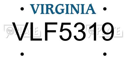 VLF5319 Virginia License Plate