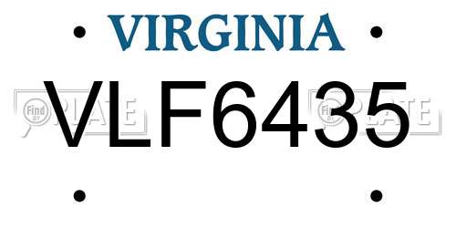 VLF6435 Virginia License Plate