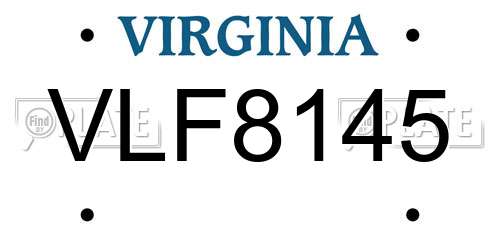 VLF8145 Virginia License Plate