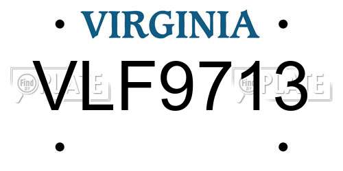 VLF9713 Virginia License Plate