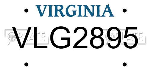VLG2895 Virginia License Plate