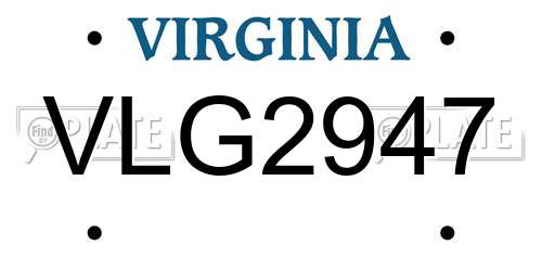VLG2947 Virginia License Plate