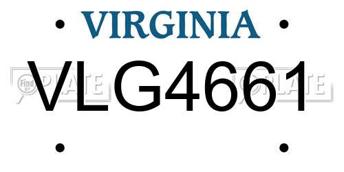 VLG4661 Virginia License Plate