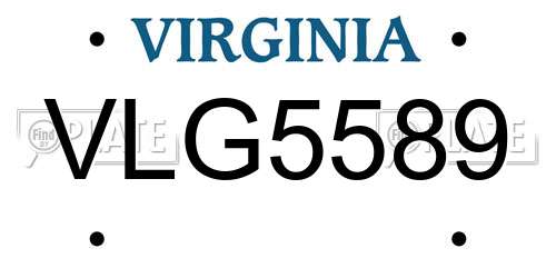 VLG5589 Virginia License Plate