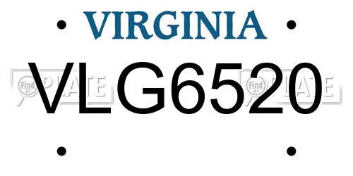 VLG6520 Virginia License Plate