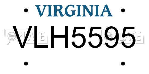 VLH5595 Virginia License Plate