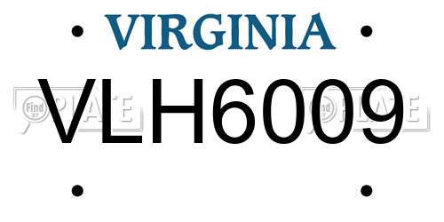 VLH6009 Virginia License Plate