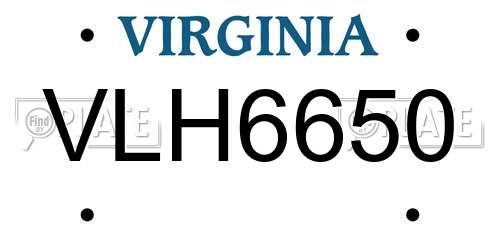 VLH6650 Virginia License Plate