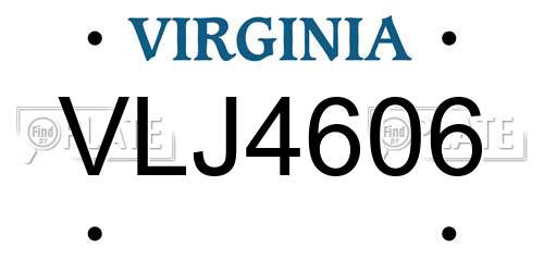 VLJ4606 Virginia License Plate