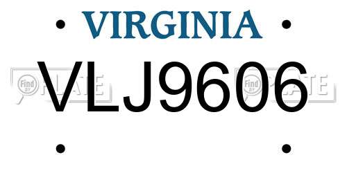 VLJ9606 Virginia License Plate
