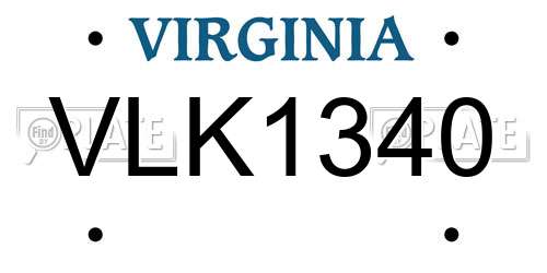 VLK1340 Virginia License Plate
