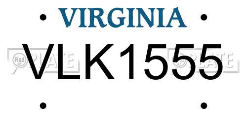 VLK1555 Virginia License Plate