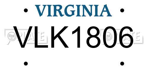 VLK1806 Virginia License Plate