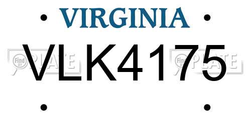 VLK4175 Virginia License Plate
