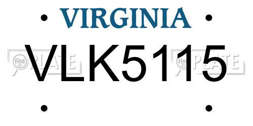 VLK5115 Virginia License Plate