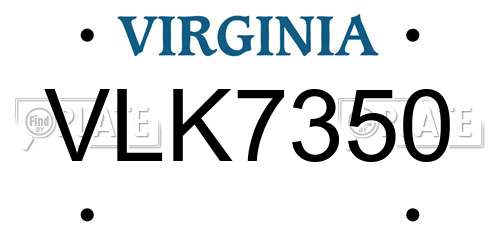 VLK7350 Virginia License Plate