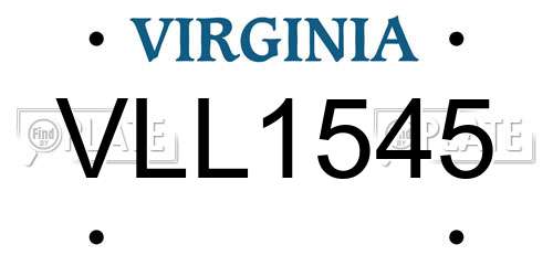 VLL1545 Virginia License Plate