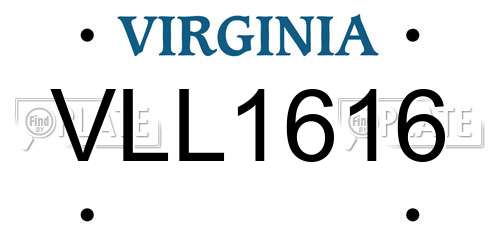 VLL1616 Virginia License Plate