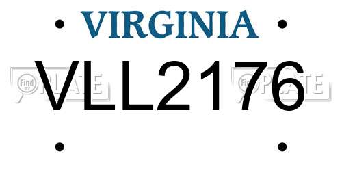 VLL2176 Virginia License Plate