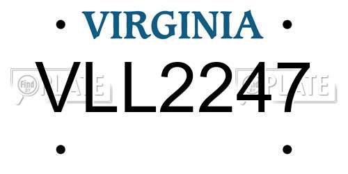 VLL2247 Virginia License Plate
