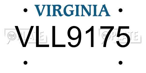 VLL9175 Virginia License Plate