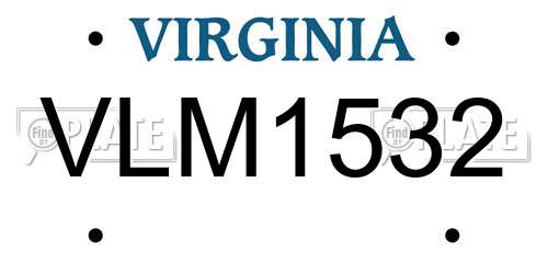VLM1532 Virginia License Plate
