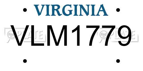 VLM1779 Virginia License Plate