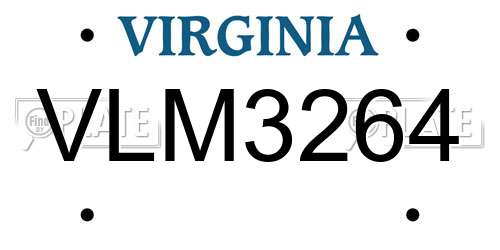VLM3264 Virginia License Plate