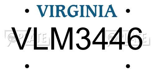 VLM3446 Virginia License Plate