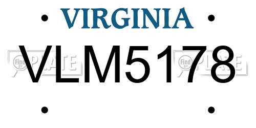 VLM5178 Virginia License Plate