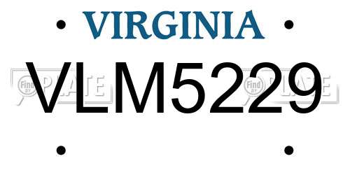 VLM5229 Virginia License Plate