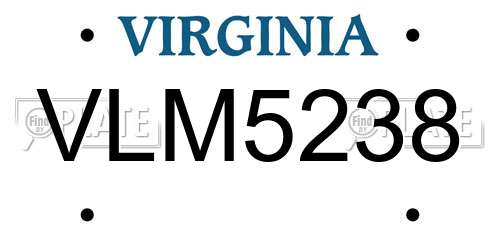 VLM5238 Virginia License Plate