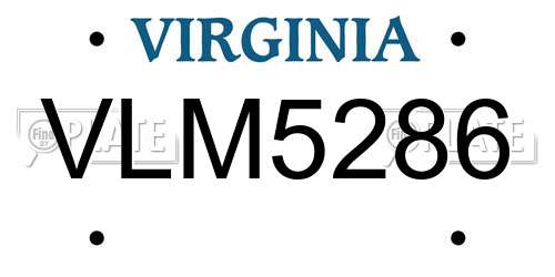 VLM5286 Virginia License Plate