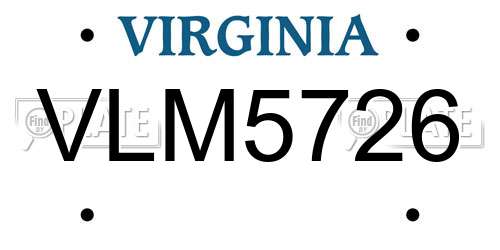 VLM5726 Virginia License Plate