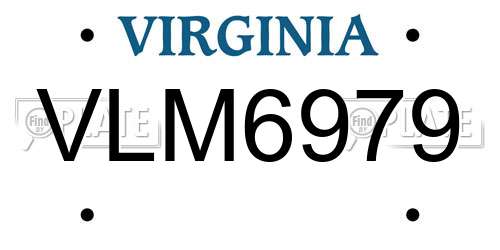 VLM6979 Virginia License Plate