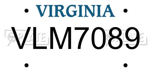 VLM7089 Virginia License Plate