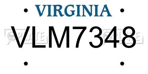 VLM7348 Virginia License Plate