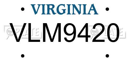 VLM9420 Virginia License Plate