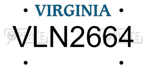 VLN2664 Virginia License Plate