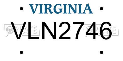 VLN2746 Virginia License Plate
