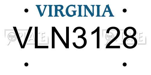 VLN3128 Virginia License Plate