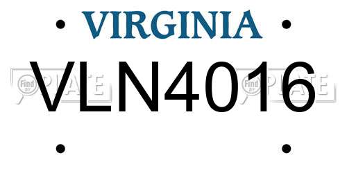 VLN4016 Virginia License Plate