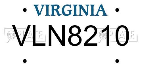 VLN8210 Virginia License Plate