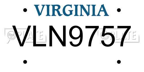 VLN9757 Virginia License Plate