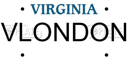 VLONDON Virginia License Plate
