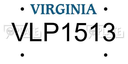 VLP1513 Virginia License Plate