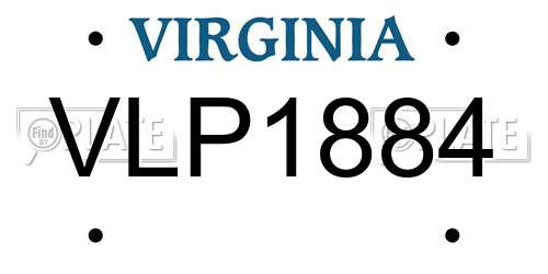 VLP1884 Virginia License Plate