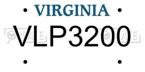 VLP3200 Virginia License Plate